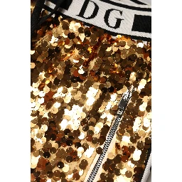Metallic Gold DG Logo Sequined Jogger Pants