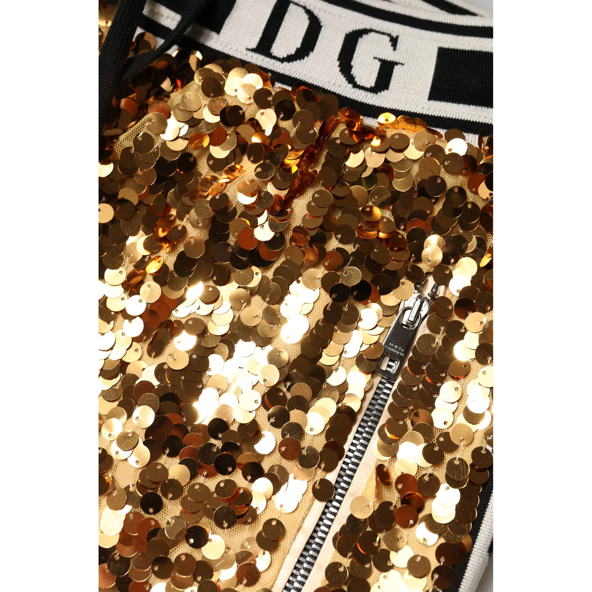 Metallic Gold DG Logo Sequined Jogger Pants