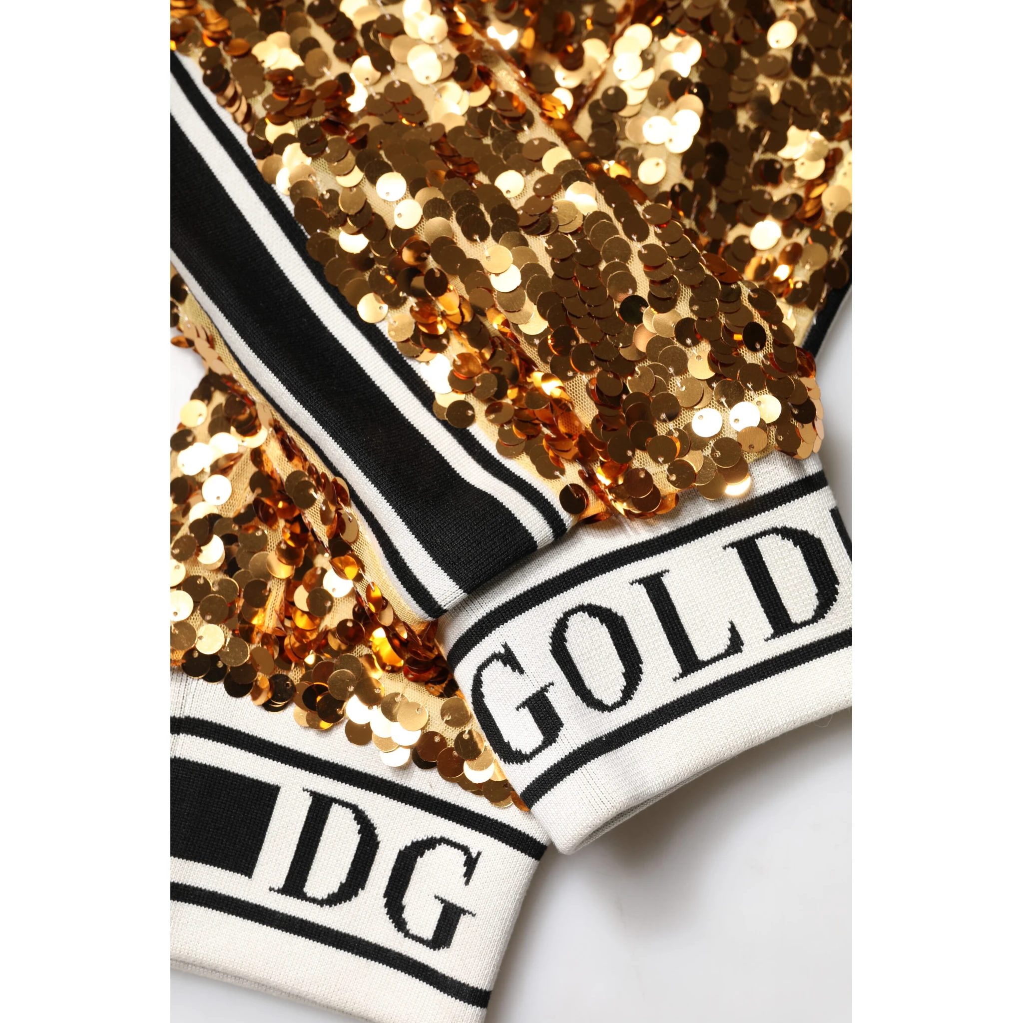 Metallic Gold DG Logo Sequined Jogger Pants