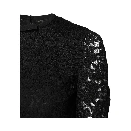 Black Lace STAFF Crew Neck Long Sleeves Top