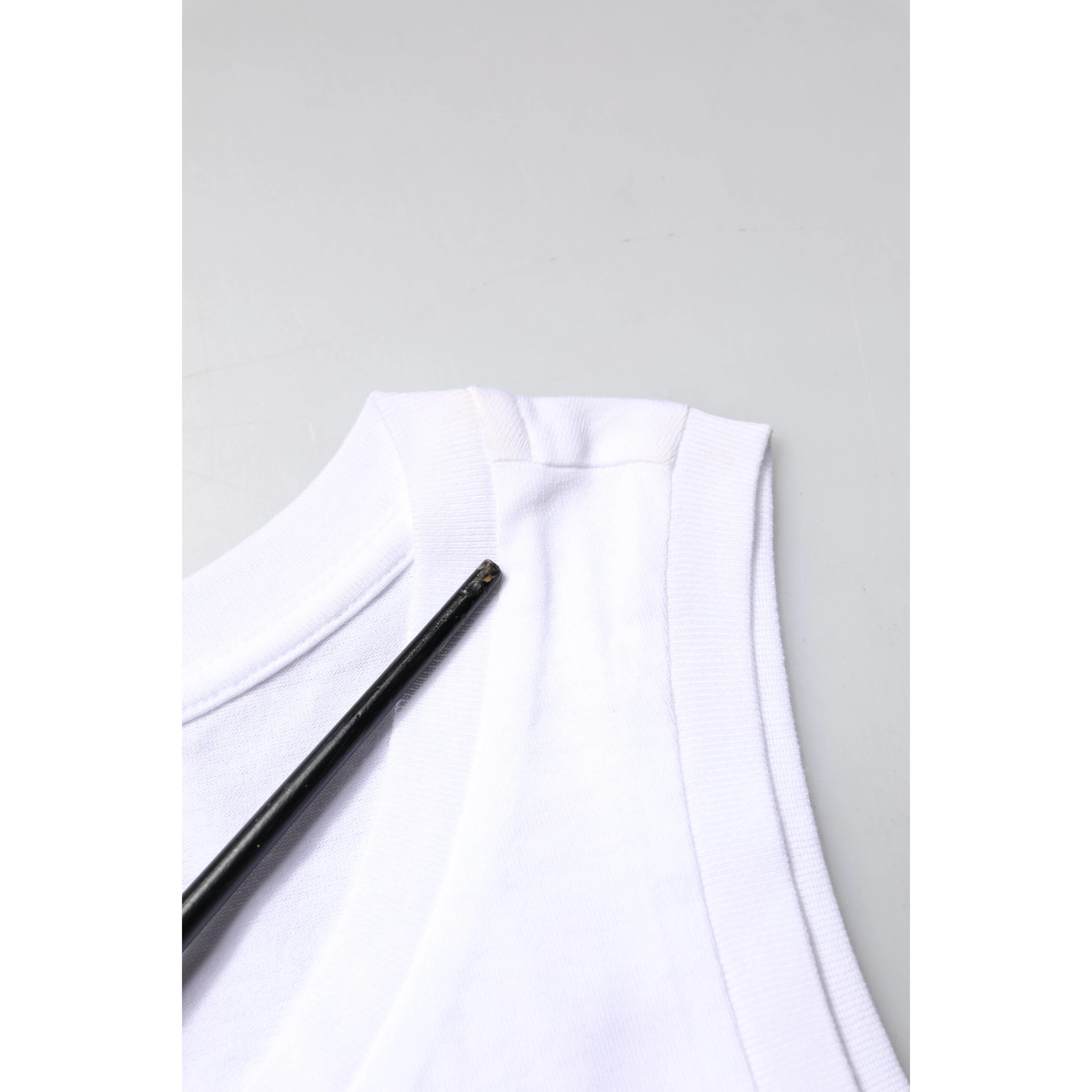 White Cotton Sleeveless Crew Neck T-shirt