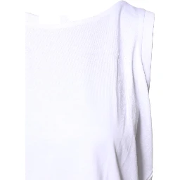 White Cotton Sleeveless Crew Neck T-shirt