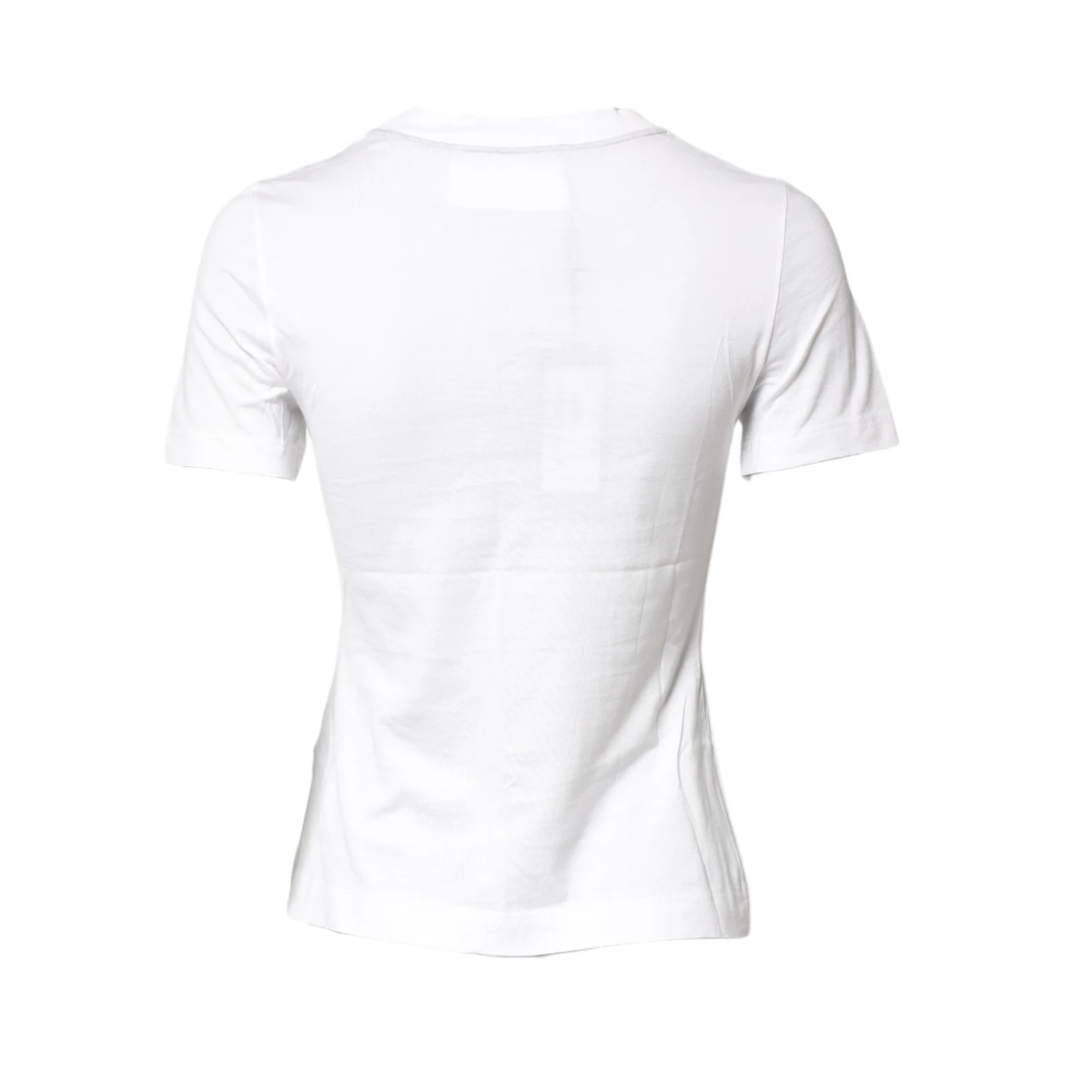 White Cotton Graphic Print Crew Neck T-shirt
