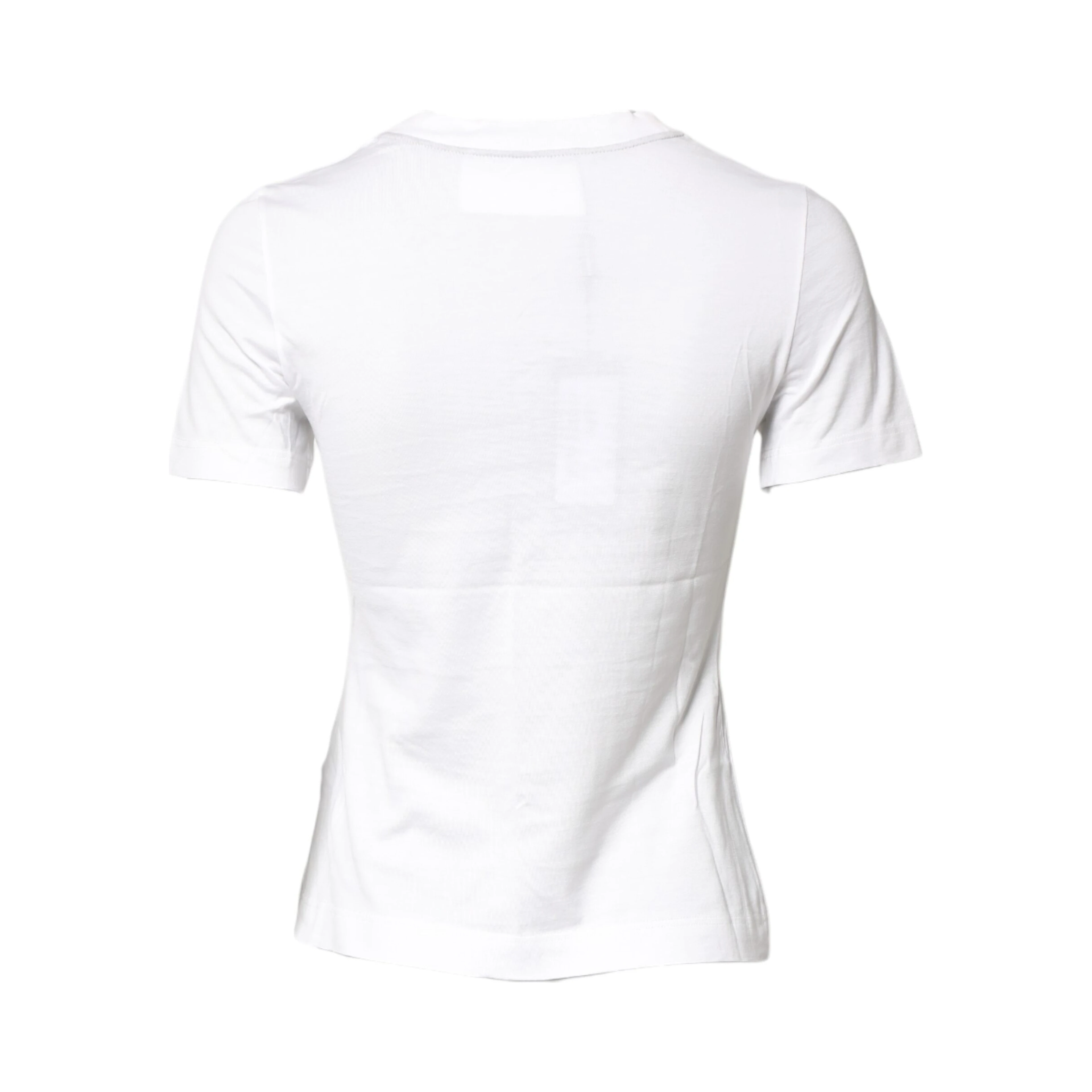 White Cotton Graphic Print Crew Neck T-shirt