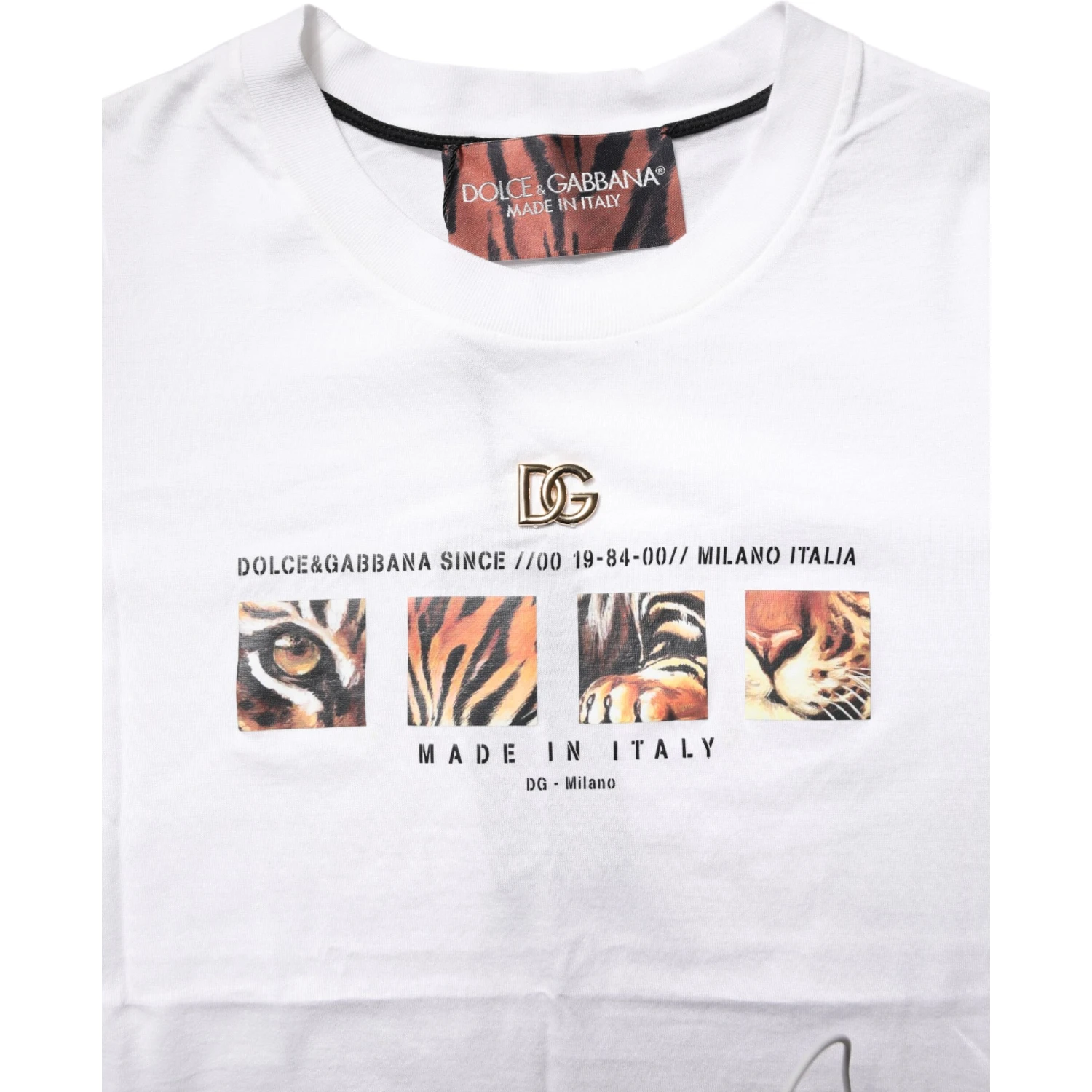 White Cotton Graphic Print Crew Neck T-shirt