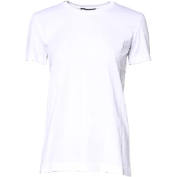 White Cotton Crew Neck Short Sleeves T-shirt