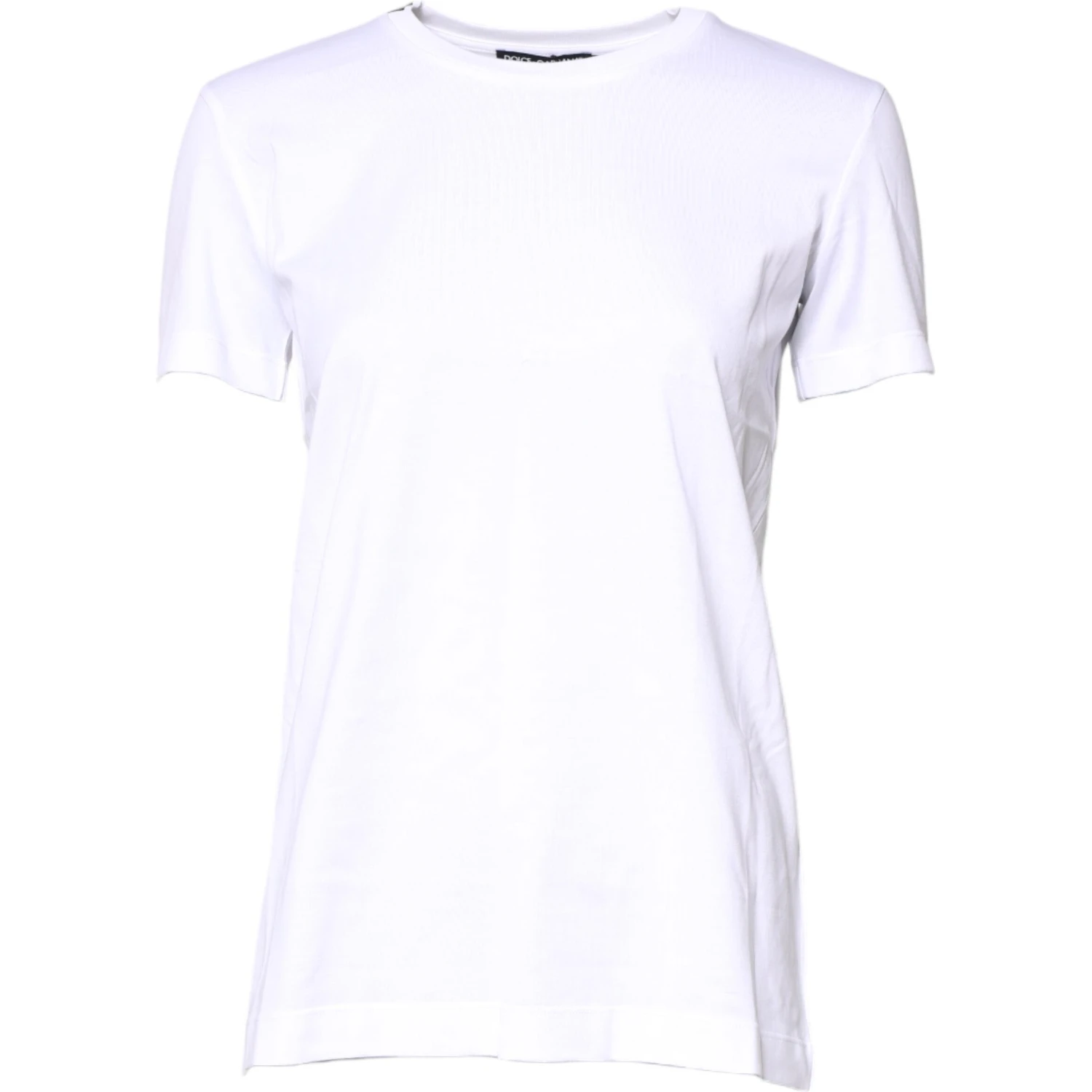 White Cotton Crew Neck Short Sleeves T-shirt