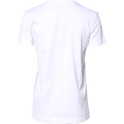 White Cotton Crew Neck Short Sleeves T-shirt