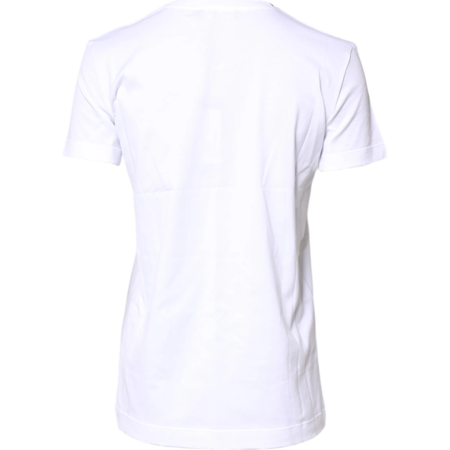 White Cotton Crew Neck Short Sleeves T-shirt