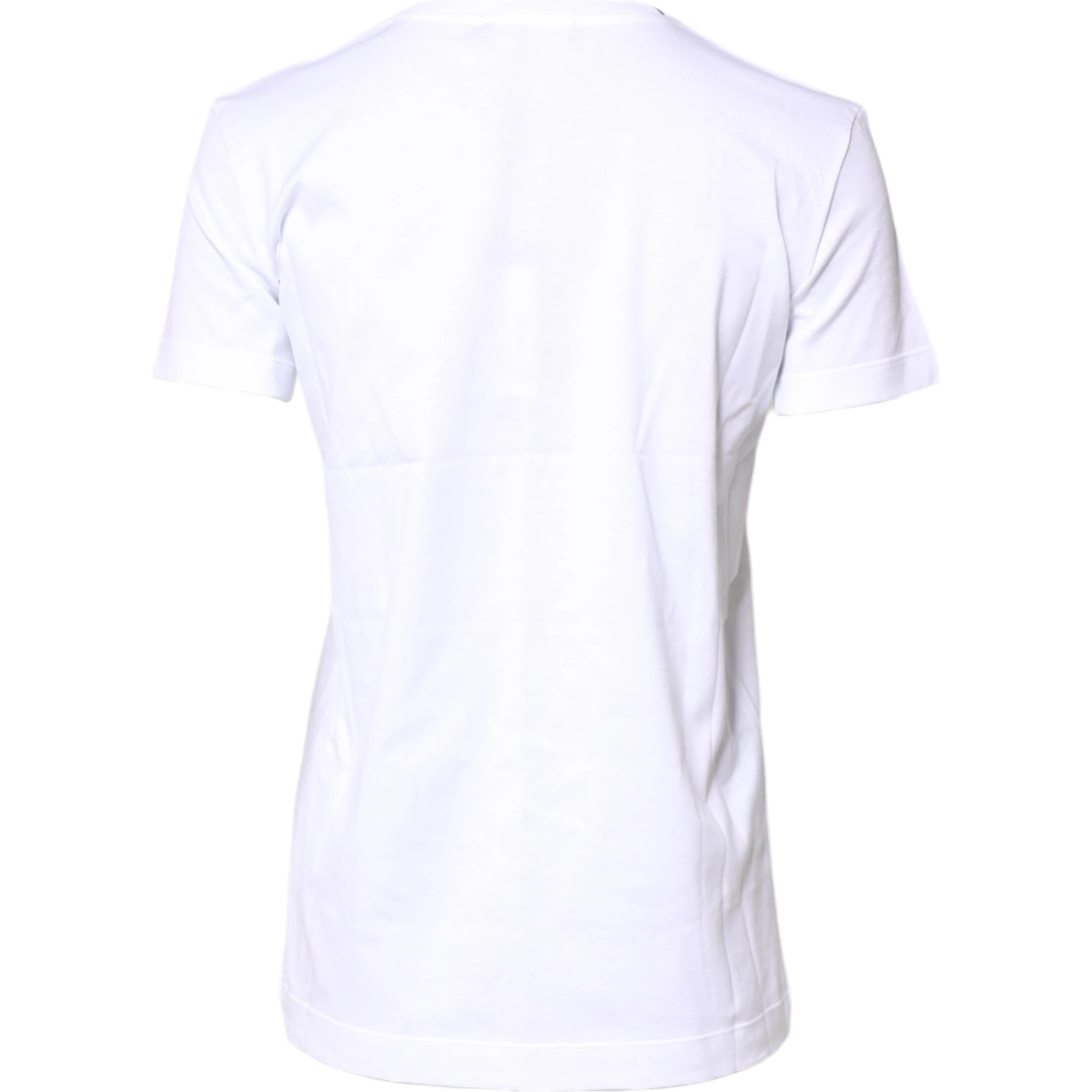 White Cotton Crew Neck Short Sleeves T-shirt