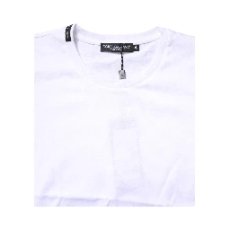 White Cotton Crew Neck Short Sleeves T-shirt