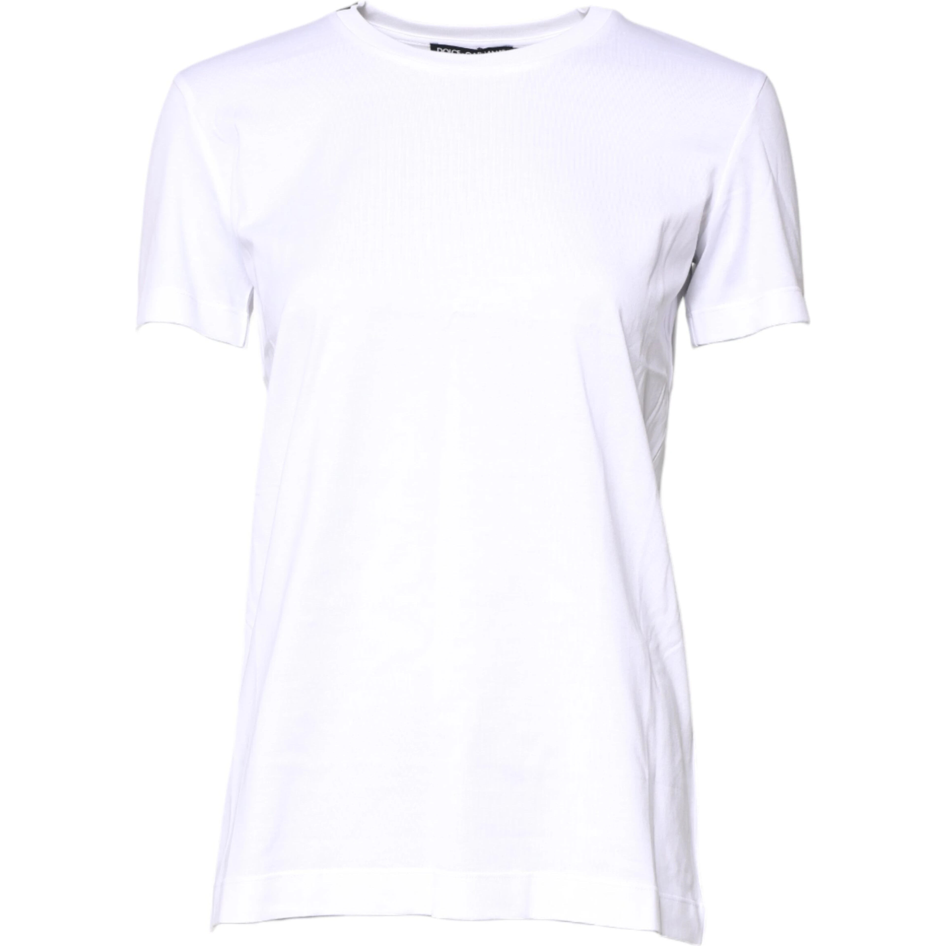 White Cotton Crew Neck Short Sleeves T-shirt