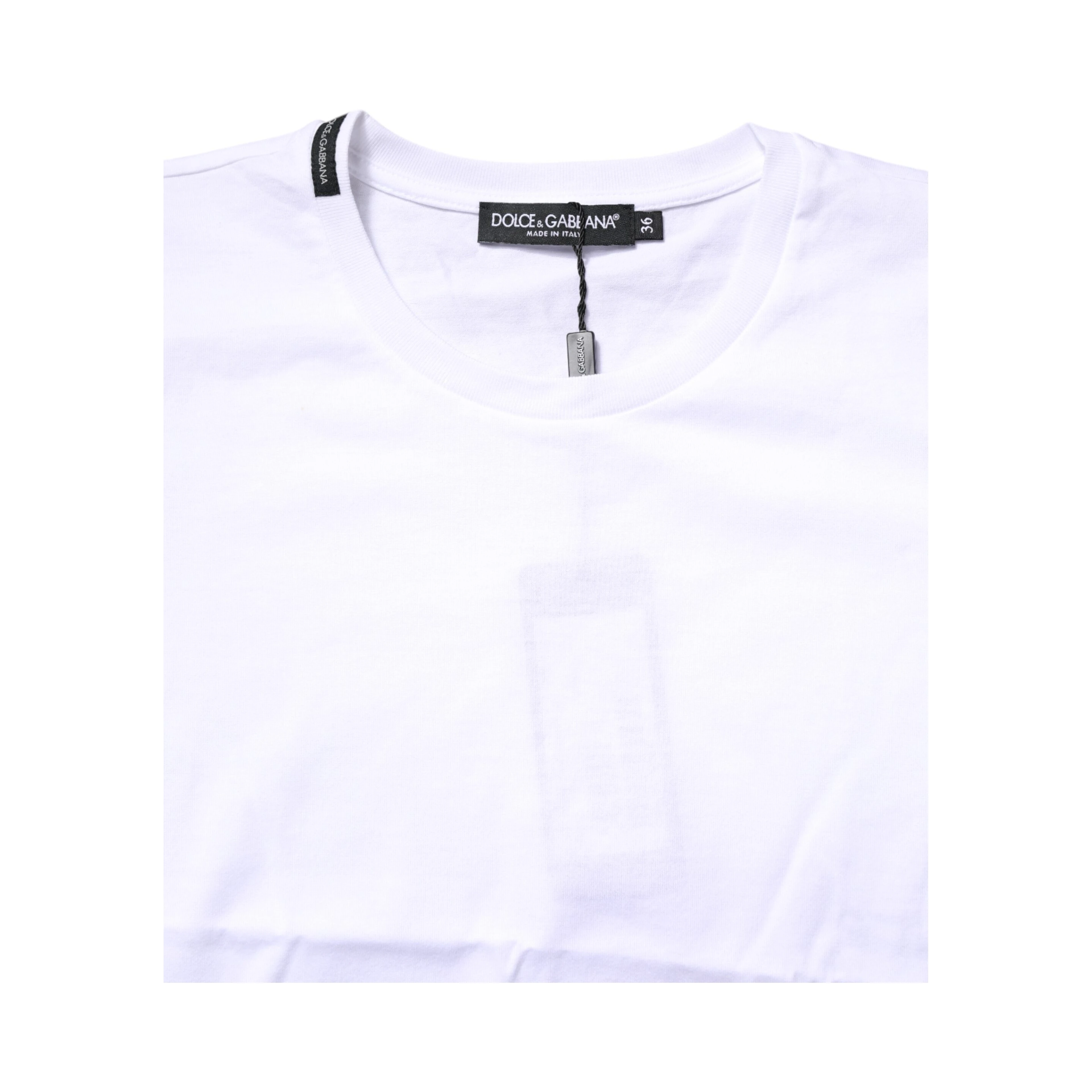 White Cotton Crew Neck Short Sleeves T-shirt