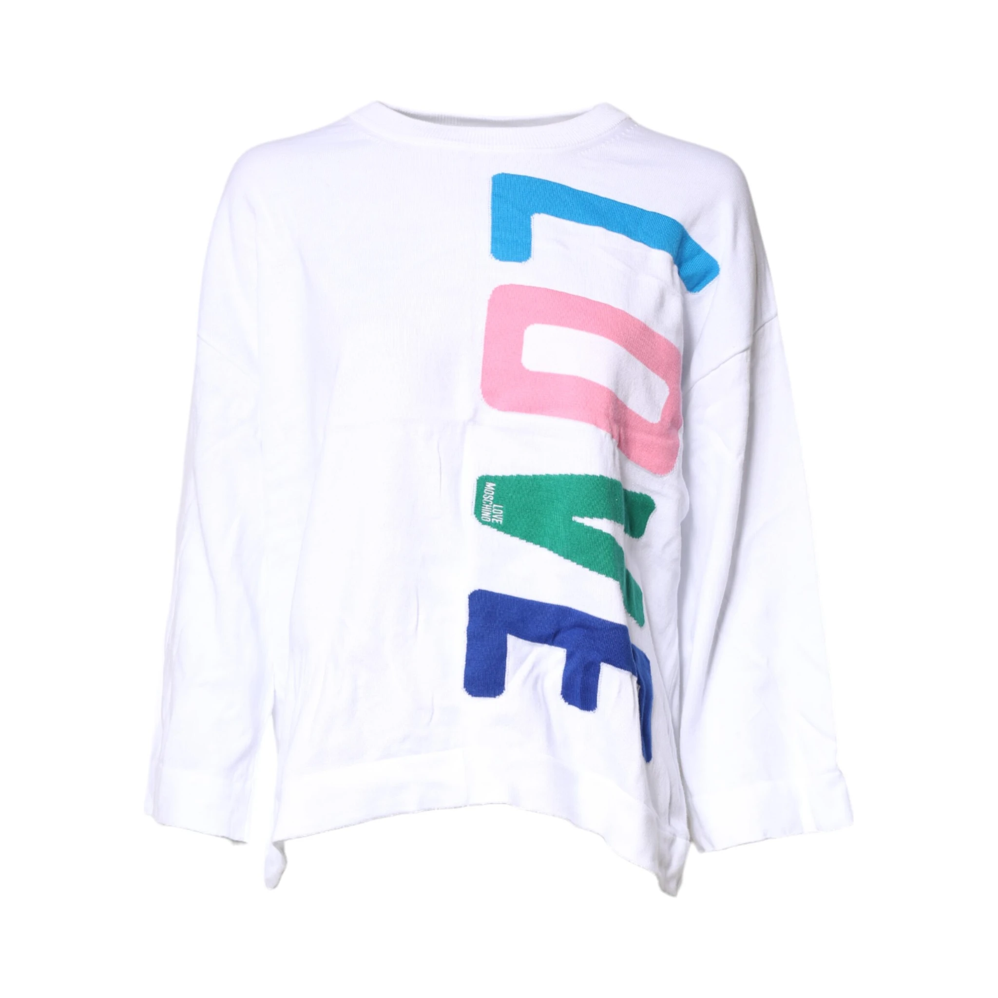 White Graphic Print Cotton Long Sleeves T-shirt