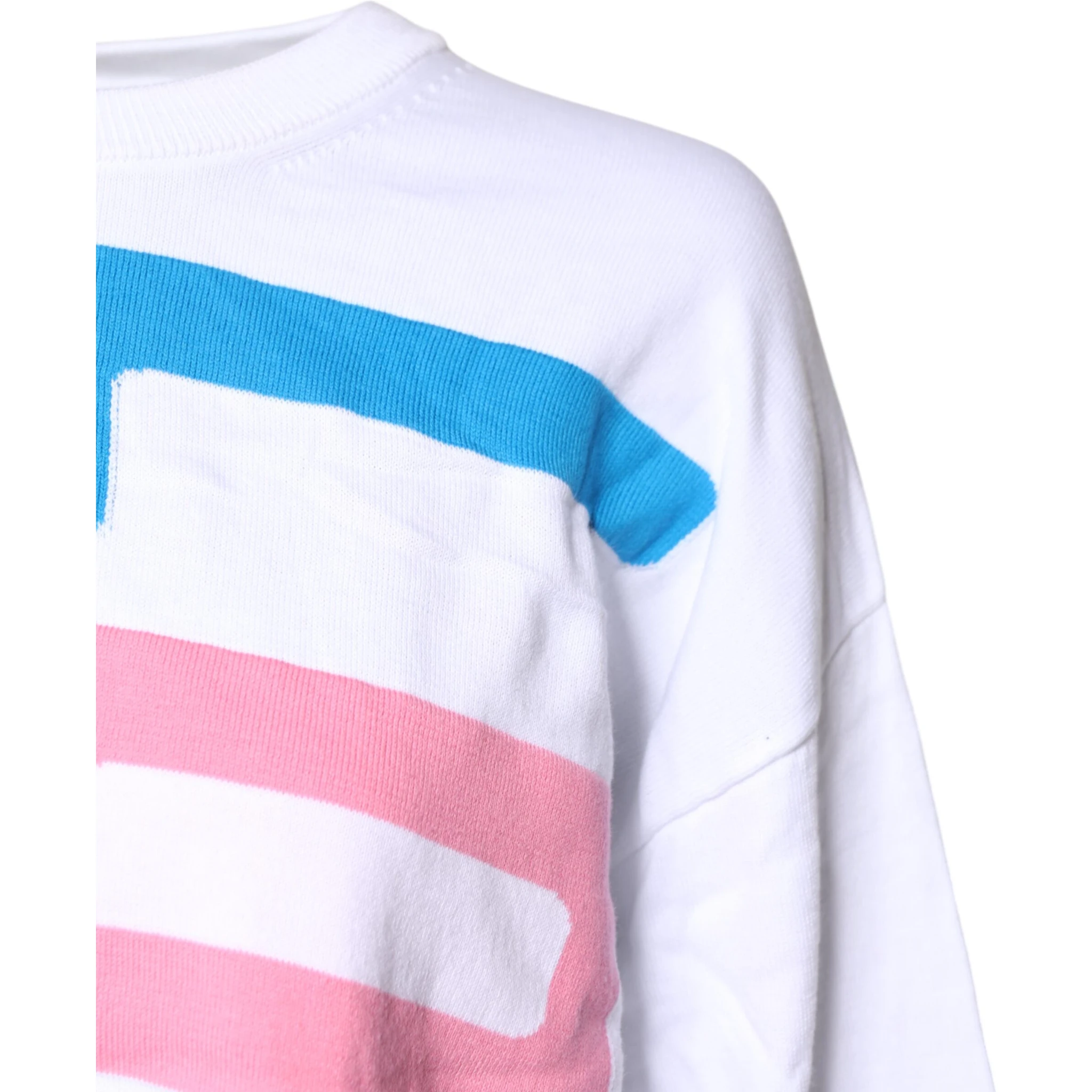 White Graphic Print Cotton Long Sleeves T-shirt