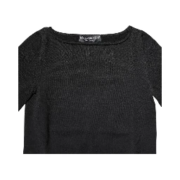 Black Viscose Long Sleeves Pullover Top