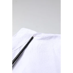 White Logo Crown Cotton Crew Neck T-shirt