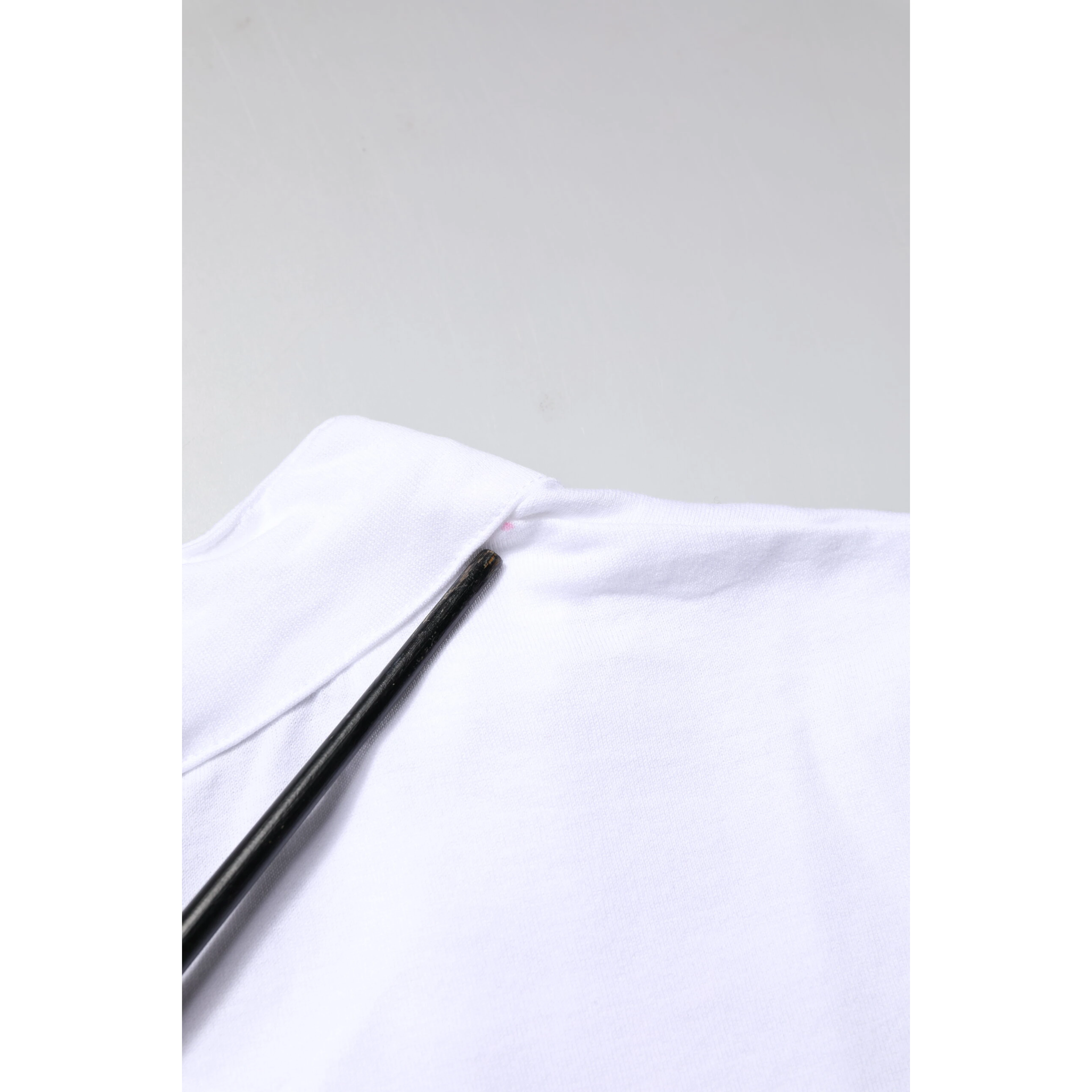 White Logo Crown Cotton Crew Neck T-shirt