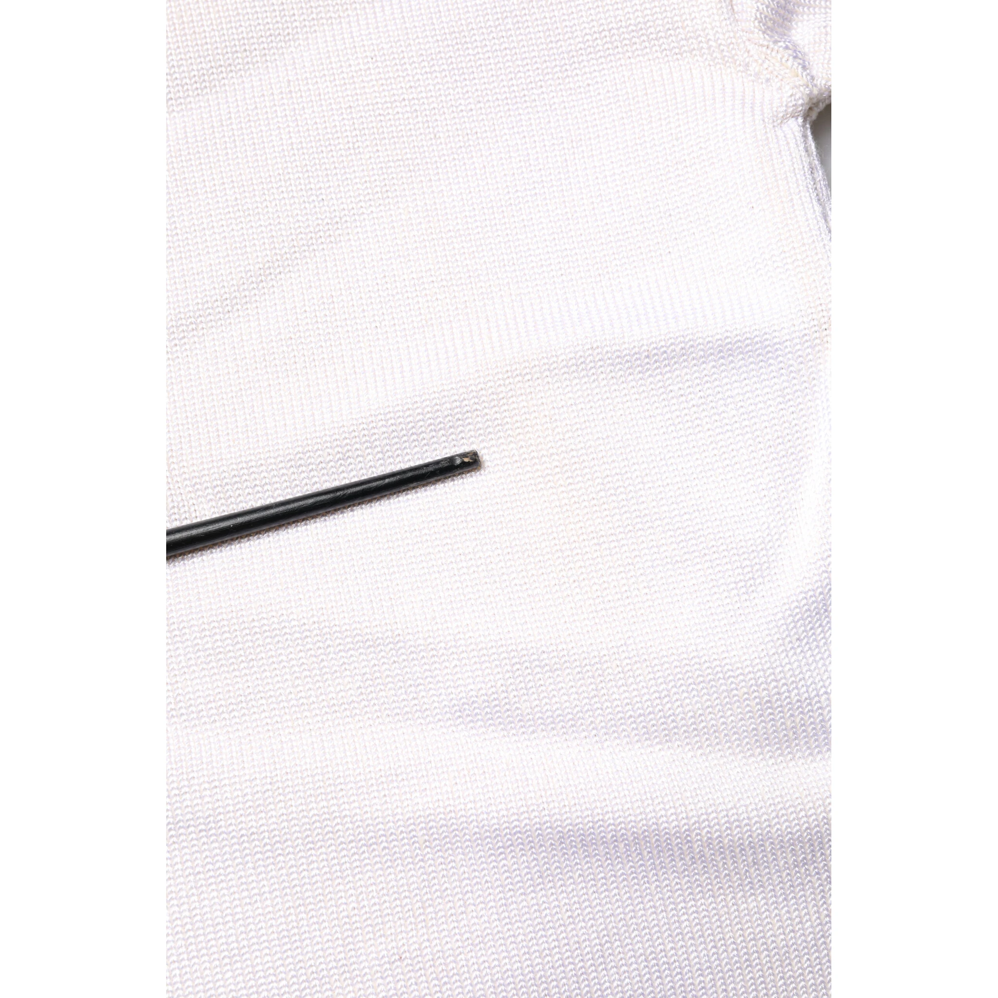 White Viscose Crew Neck Long Sleeves Pullover Sweater