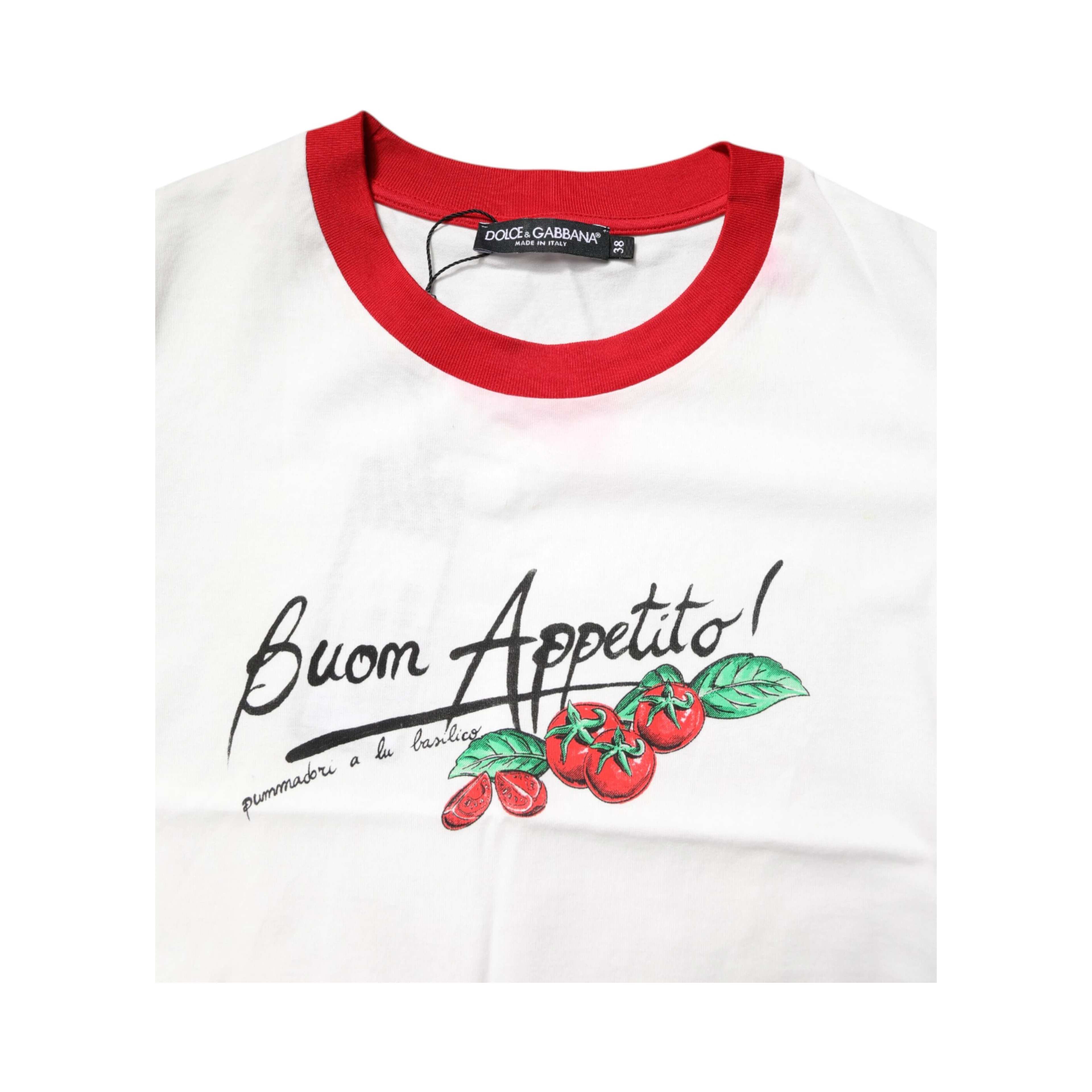 White Printed Round Neck Cropped Top T-shirt