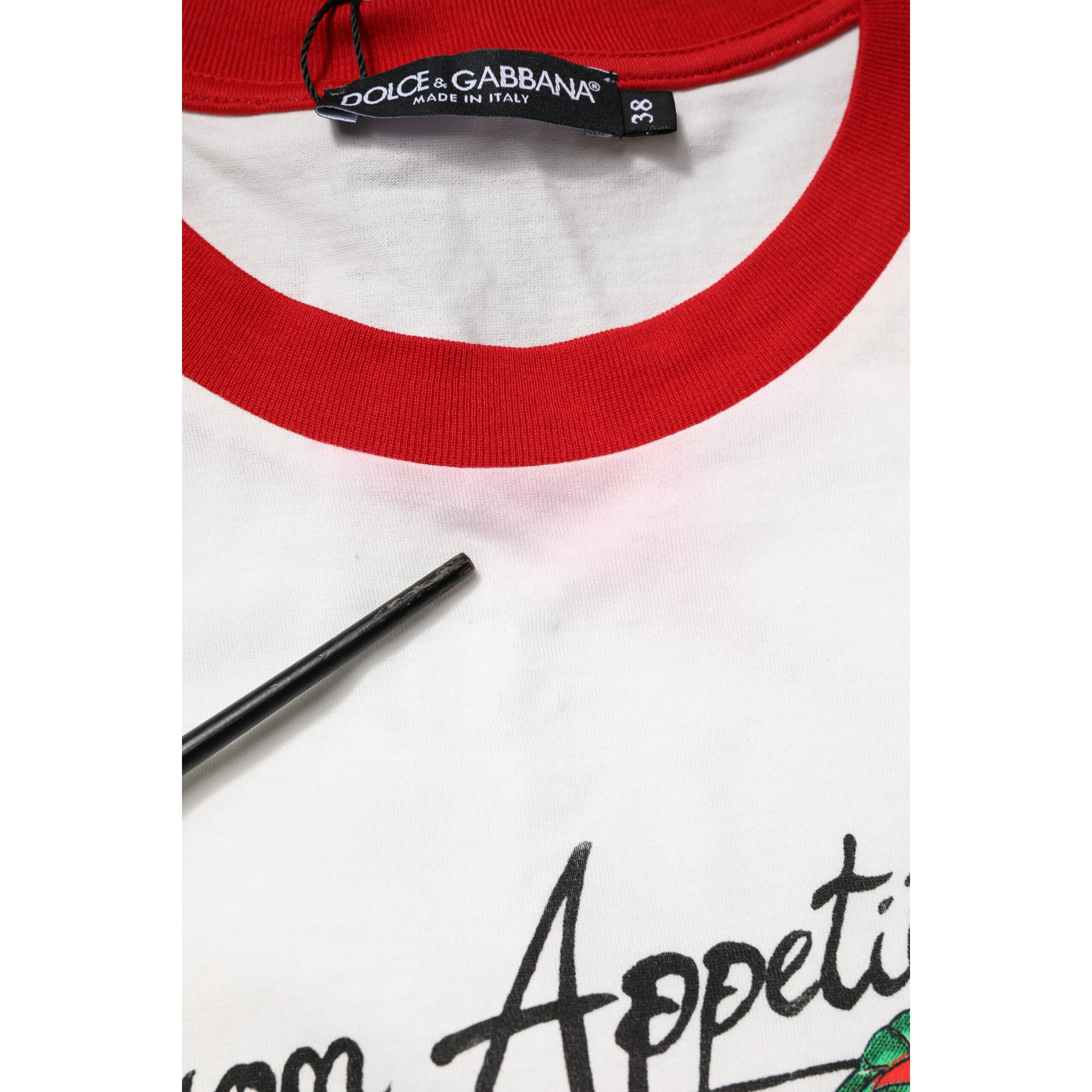 White Printed Round Neck Cropped Top T-shirt
