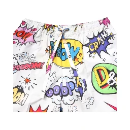 White Cartoon Print Cotton Men Pajama Set Sleepwear