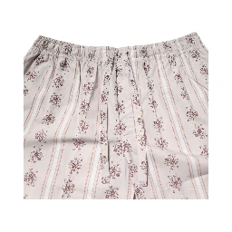 Beige Floral Print Cotton Men Pajama Set Sleepwear