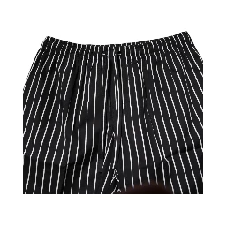 Black White Stripes Cotton Men Pajama Set Sleepwear