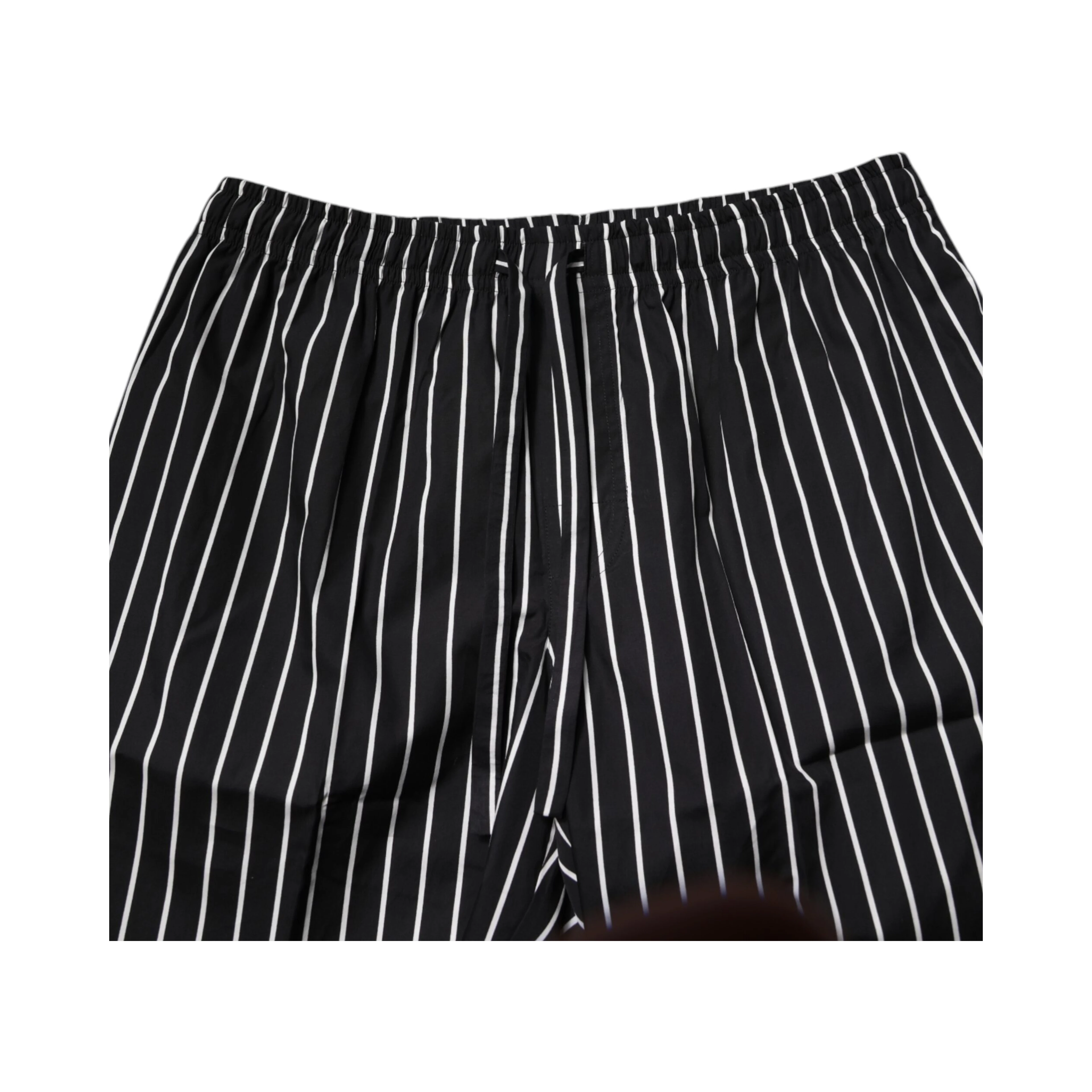 Black White Stripes Cotton Men Pajama Set Sleepwear