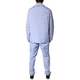 Light Blue DG Logo Cotton Men Pajama Set Sleepwear