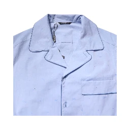 Light Blue DG Logo Cotton Men Pajama Set Sleepwear