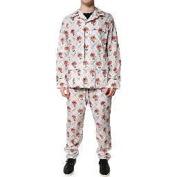 Multicolor Floral Print Cotton Pajama Set Sleepwear