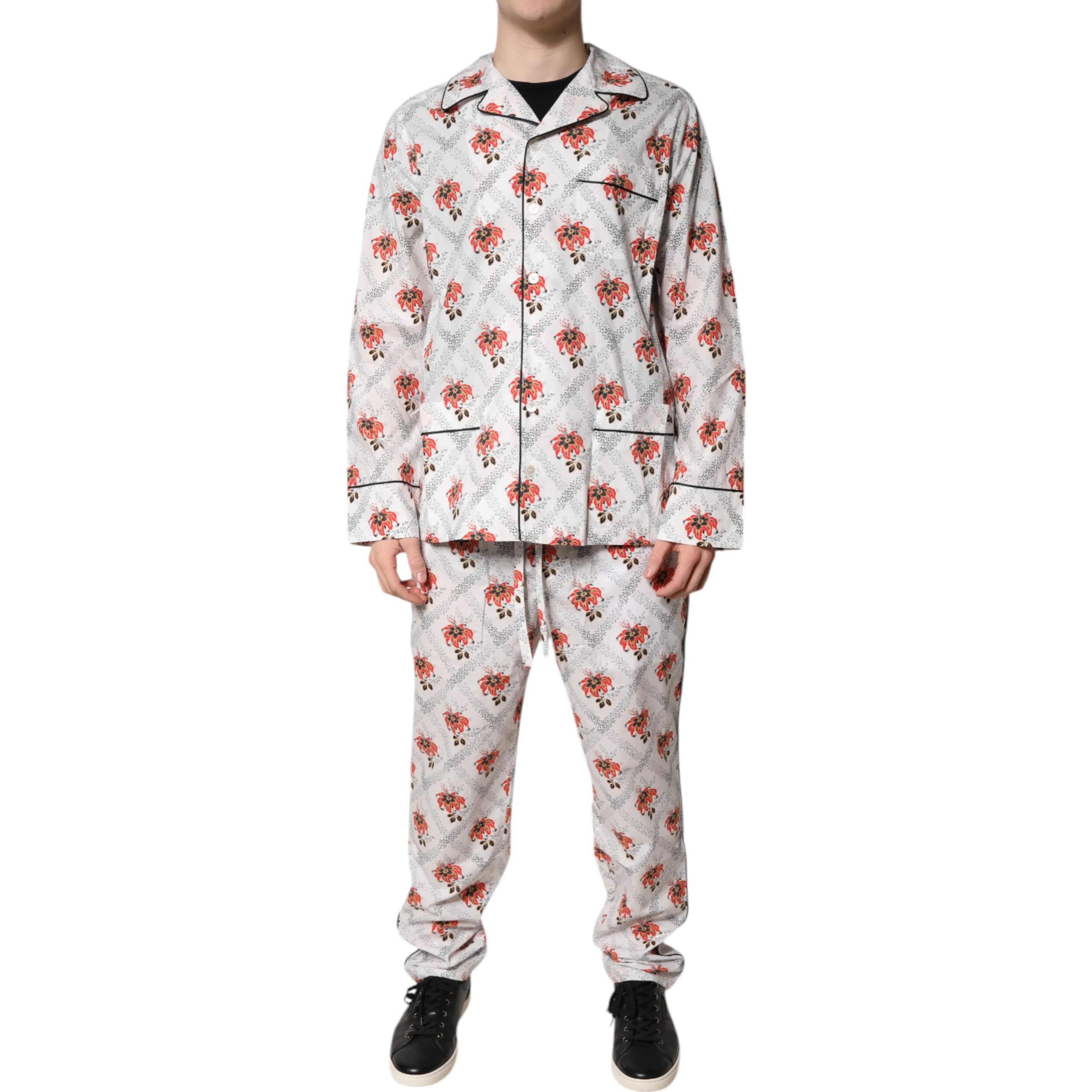 Multicolor Floral Print Cotton Pajama Set Sleepwear