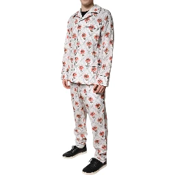 Multicolor Floral Print Cotton Pajama Set Sleepwear