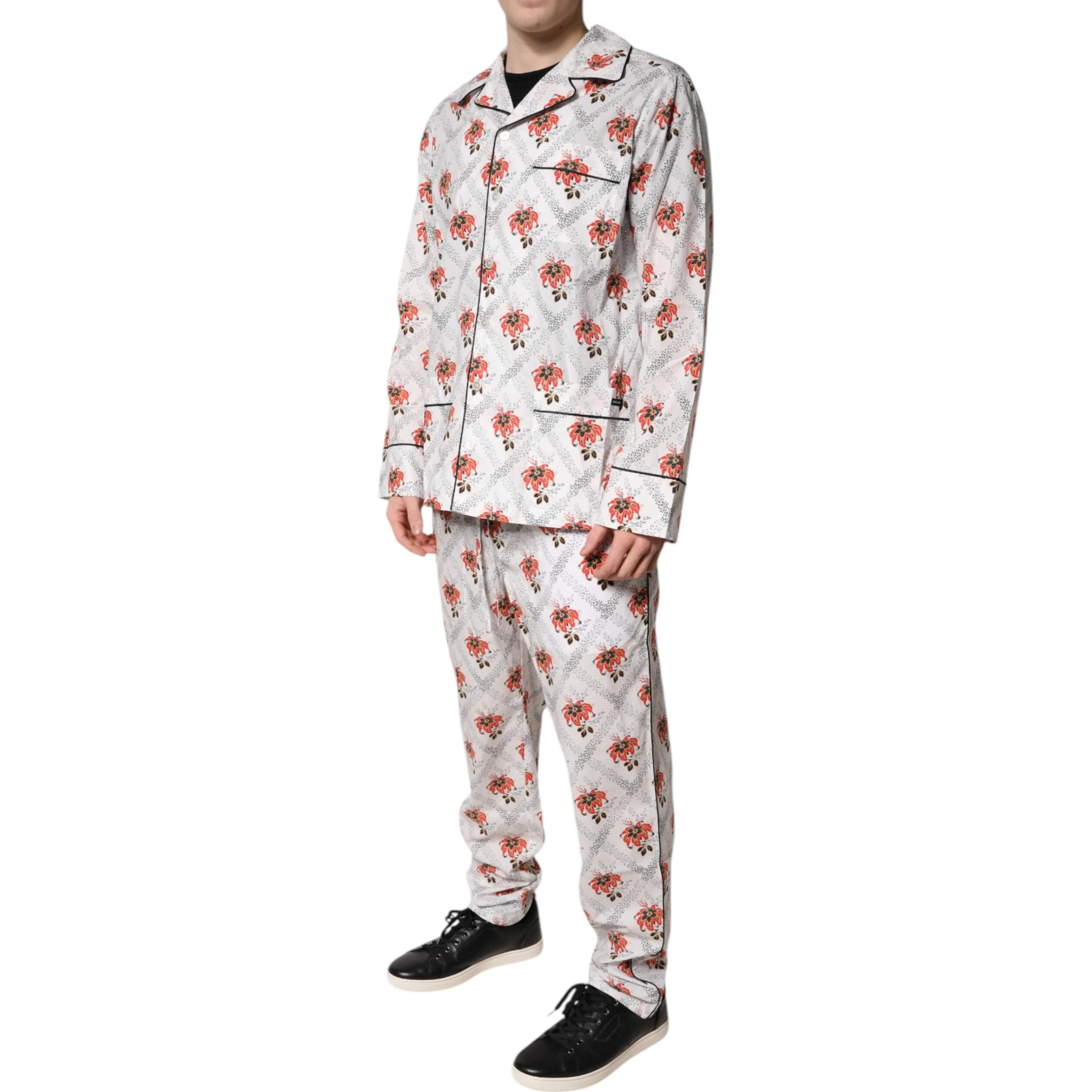 Multicolor Floral Print Cotton Pajama Set Sleepwear
