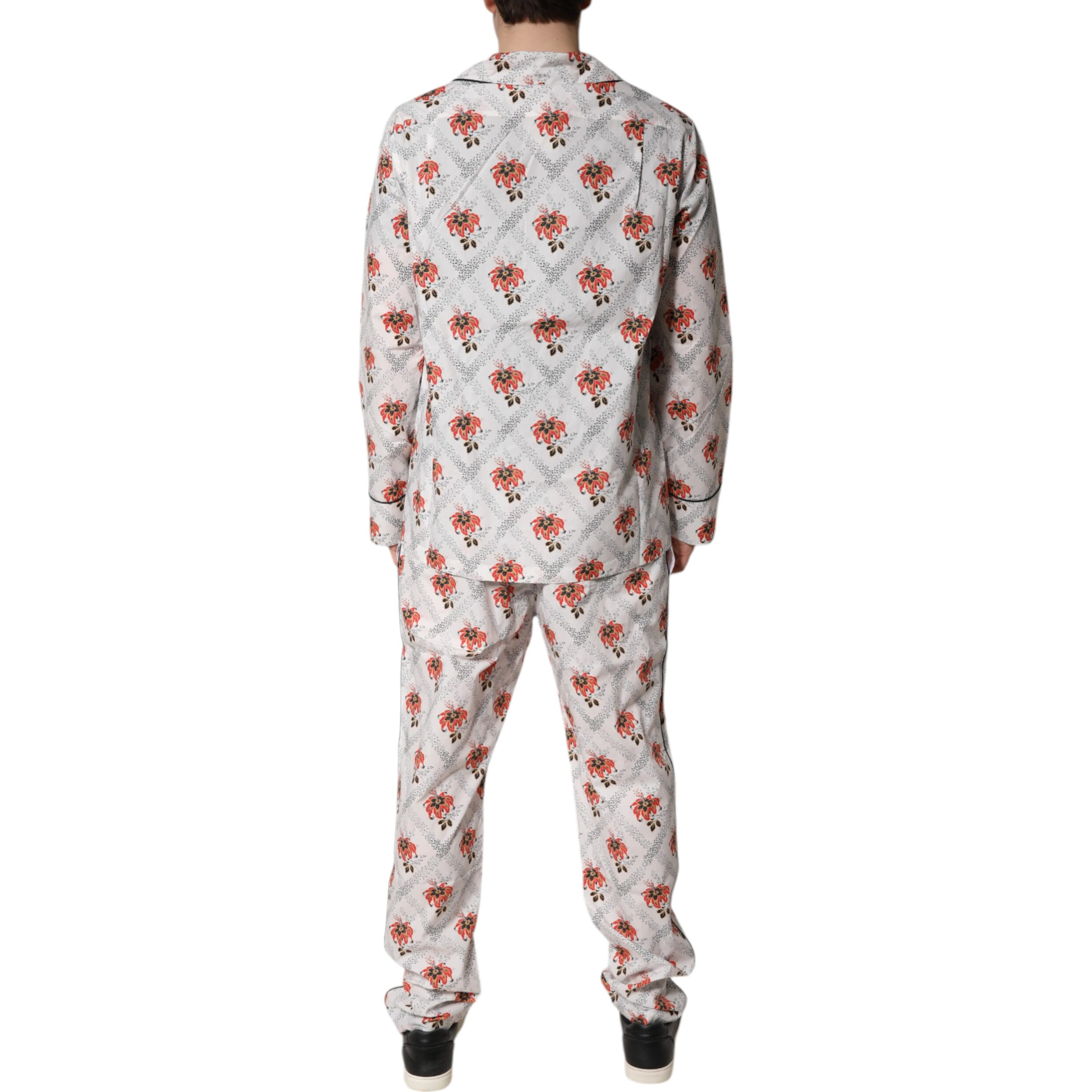 Multicolor Floral Print Cotton Pajama Set Sleepwear
