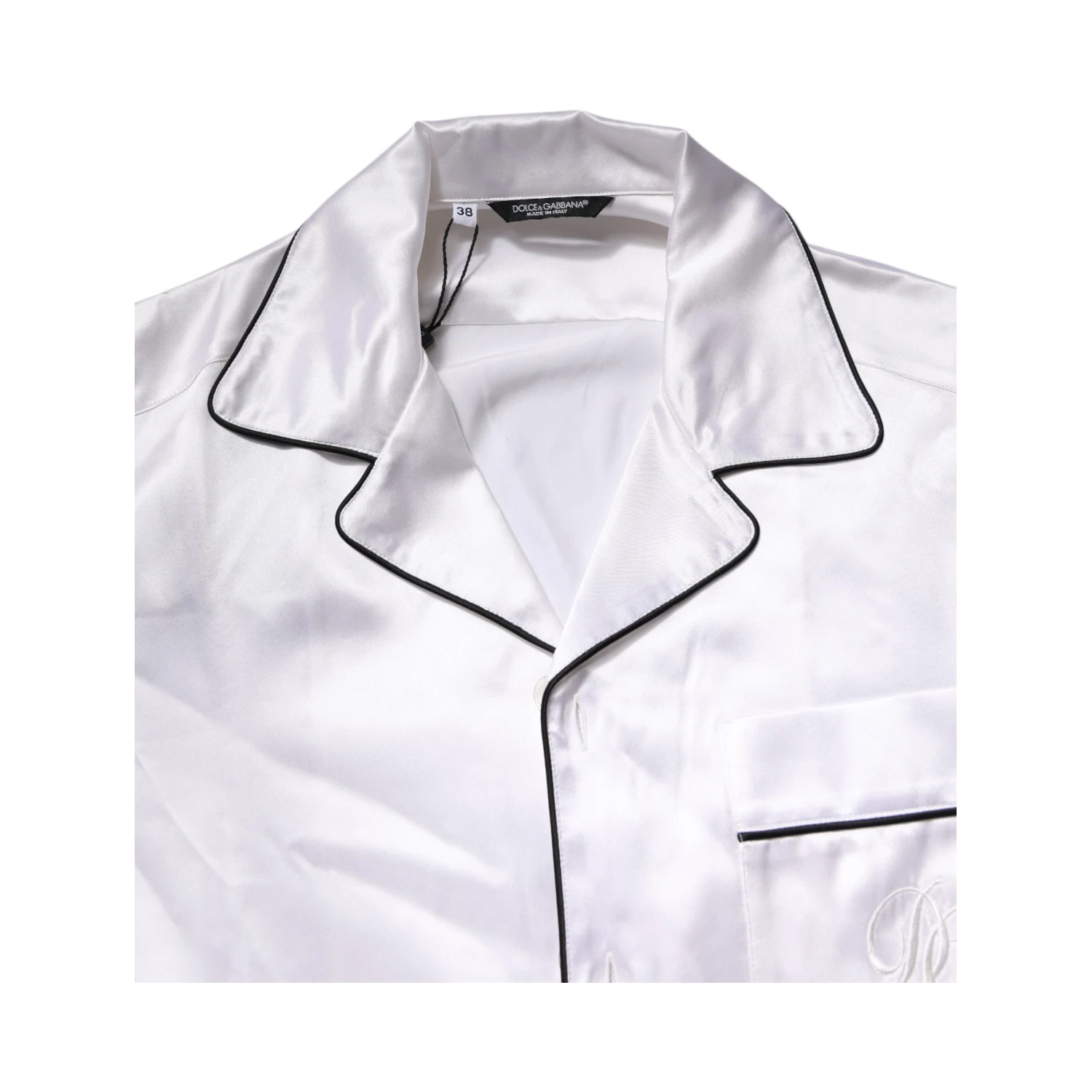 White Satin Silk Men Pajama Set Sleepwear