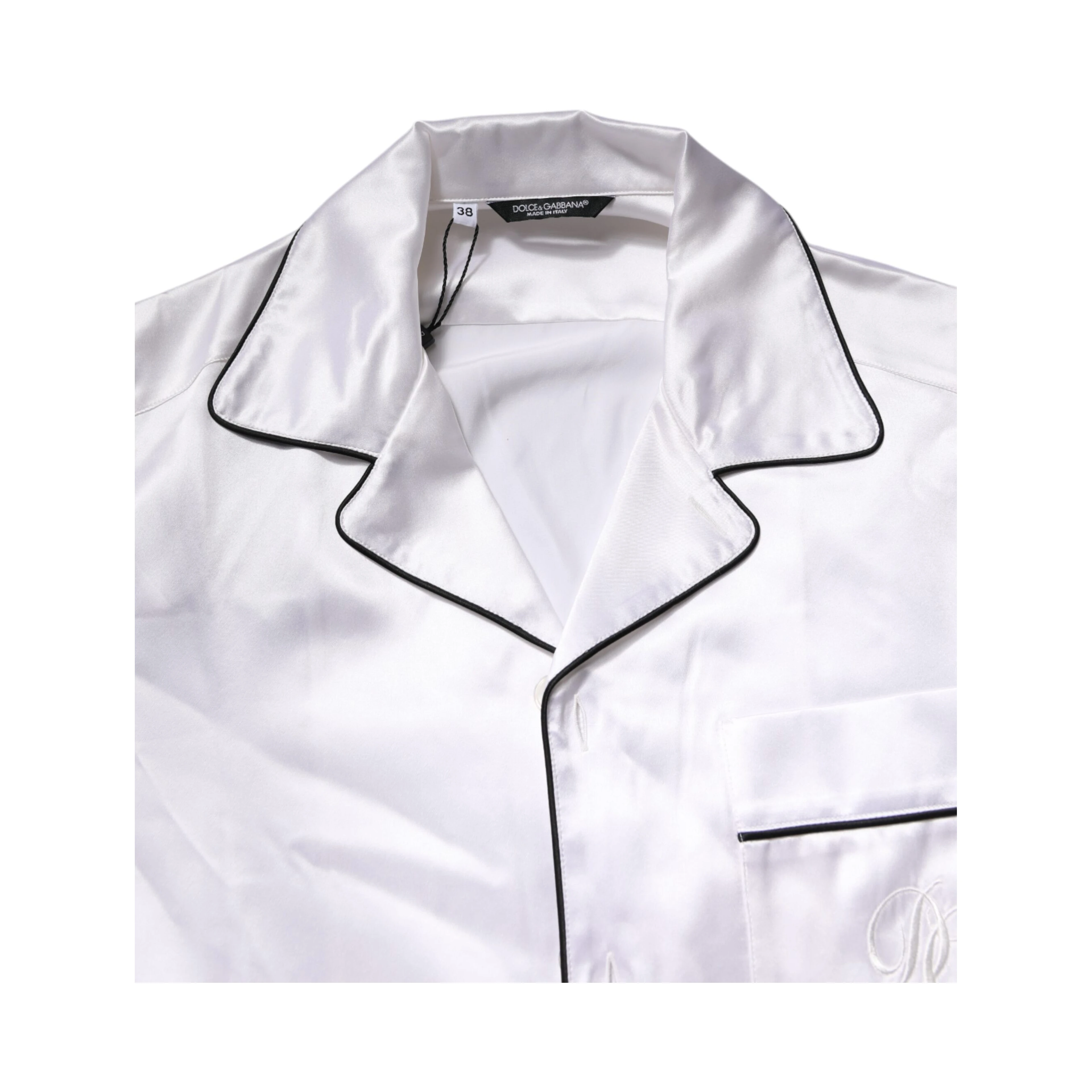 White Satin Silk Men Pajama Set Sleepwear