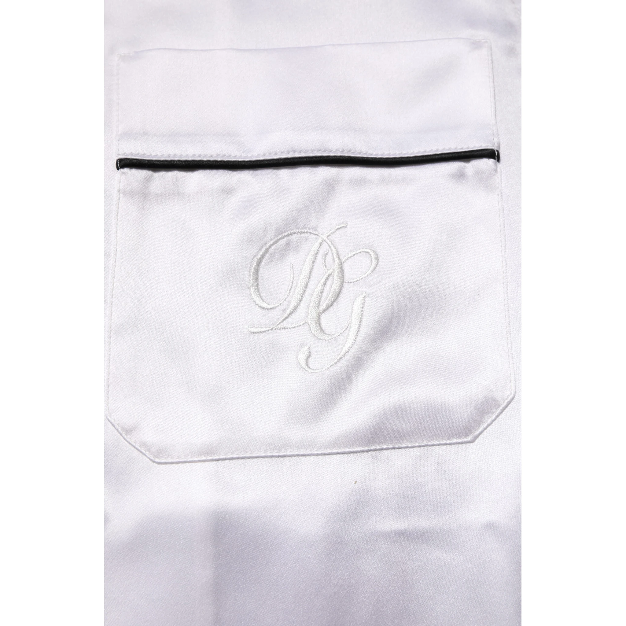 White Satin Silk Men Pajama Set Sleepwear