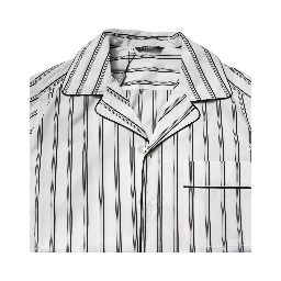 White Black Stripes Cotton Men Pajama Set Sleepwear