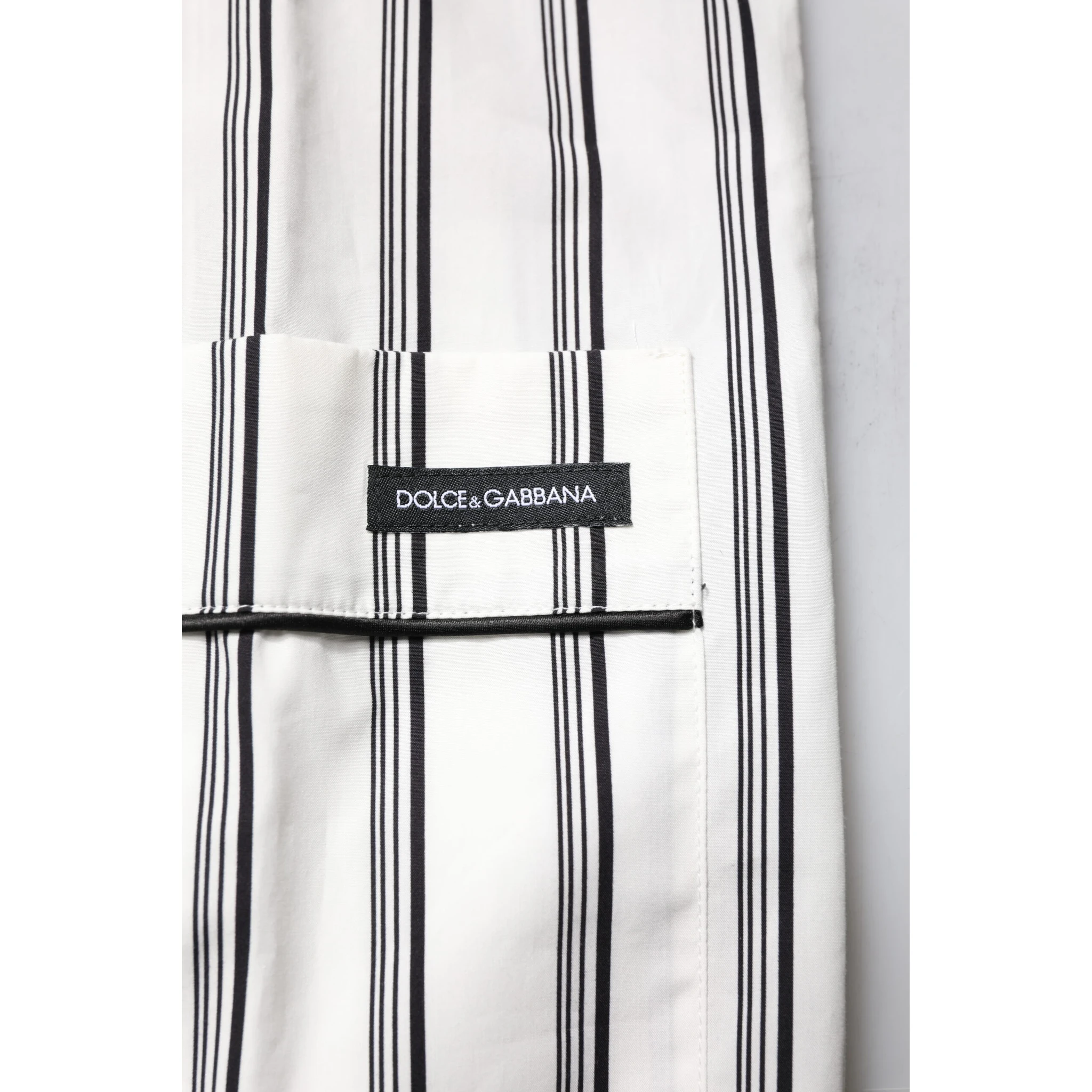 White Black Stripes Cotton Men Pajama Set Sleepwear