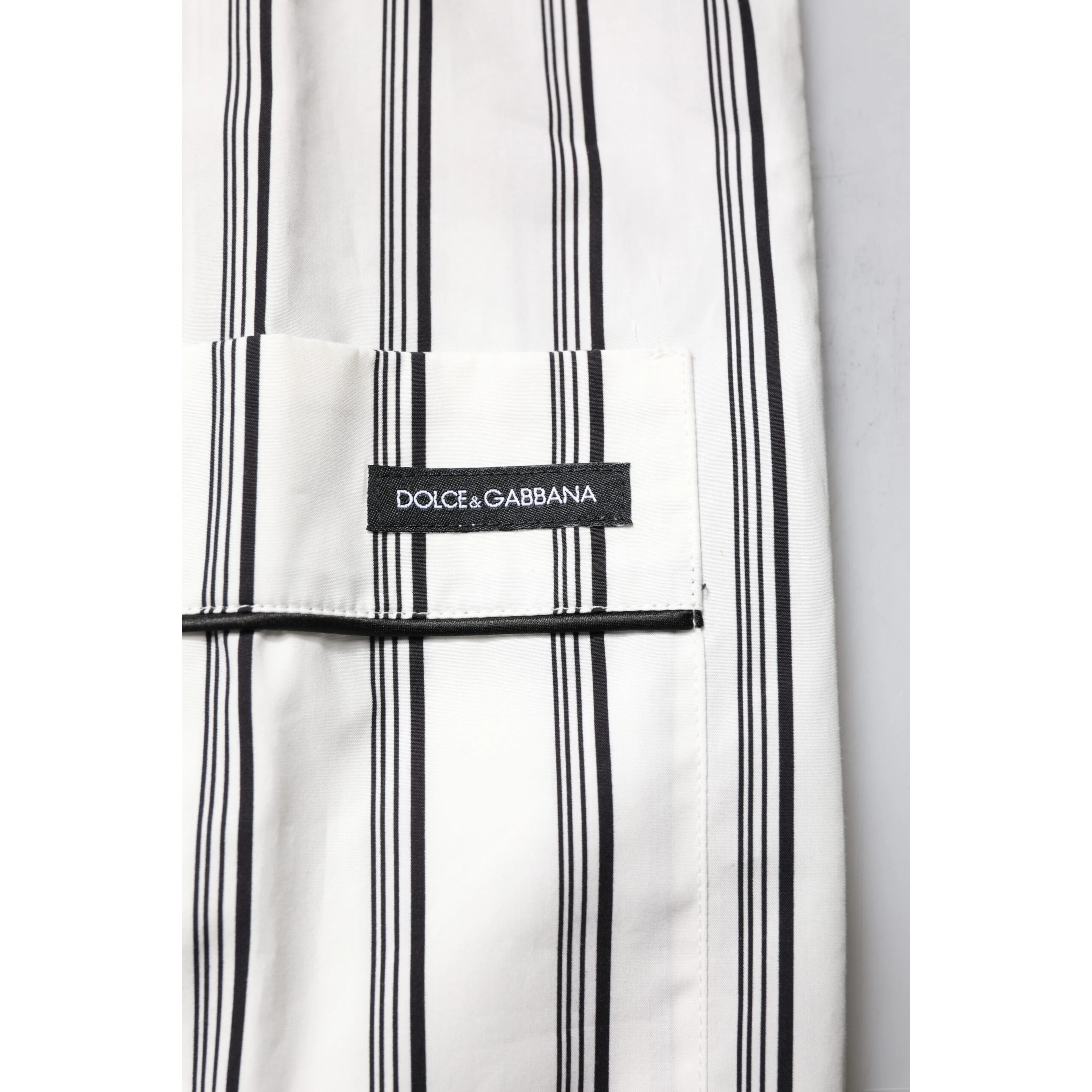 White Black Stripes Cotton Men Pajama Set Sleepwear