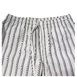 White Black Stripes Cotton Men Pajama Set Sleepwear