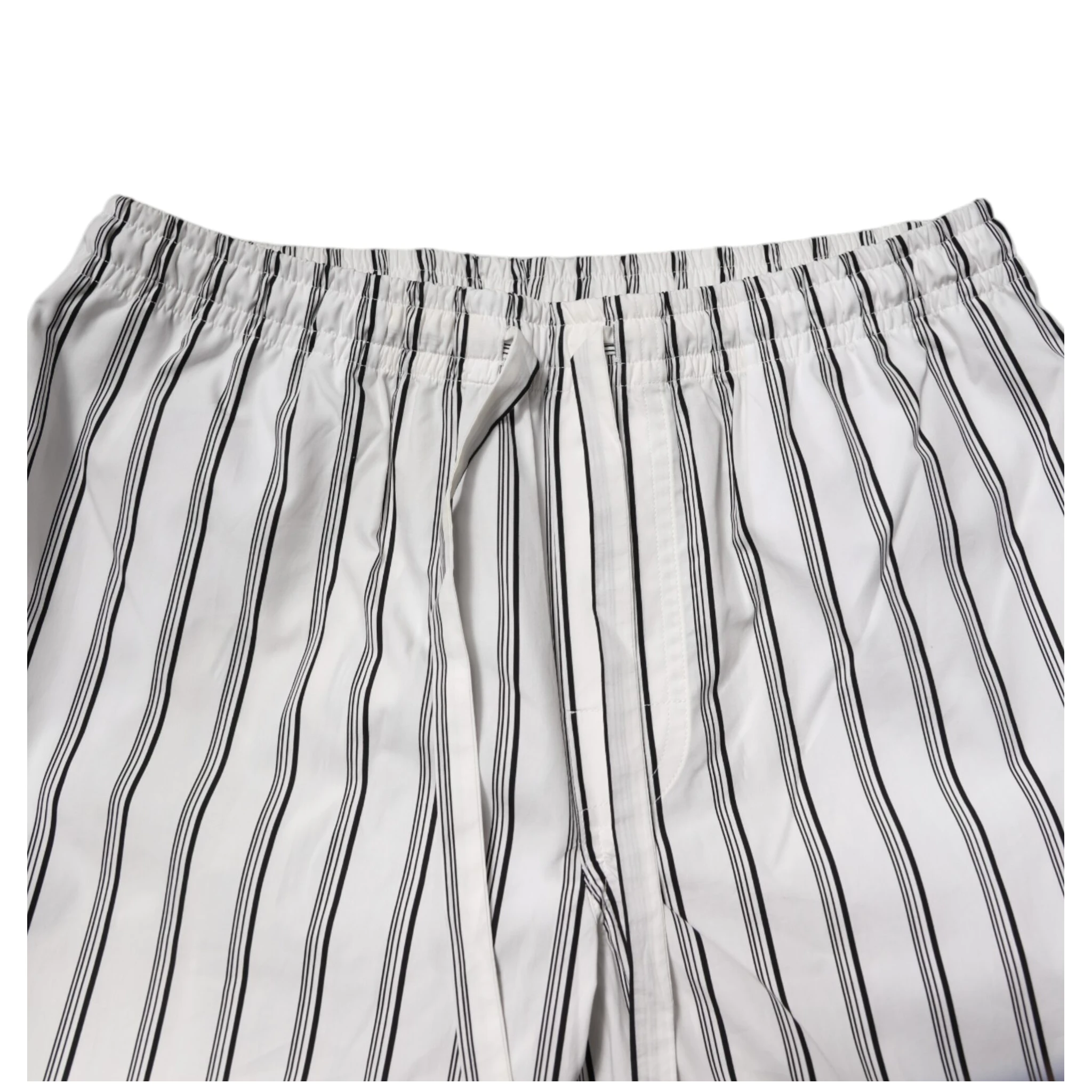White Black Stripes Cotton Men Pajama Set Sleepwear