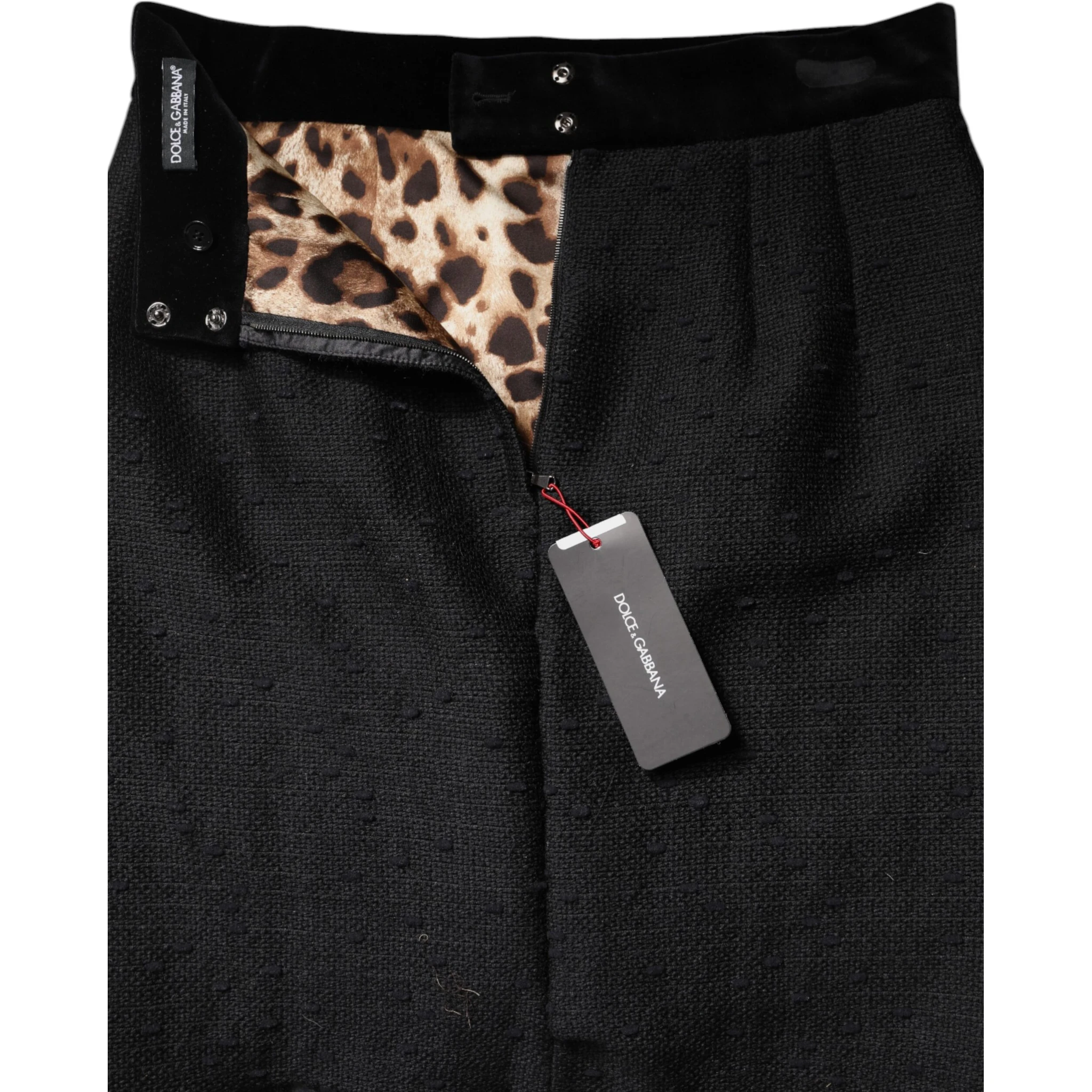 Black Wool Fringe High Waist Pencil Mini Skirt