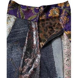 Multicolor Patchwork High Waisted Midi Skirt