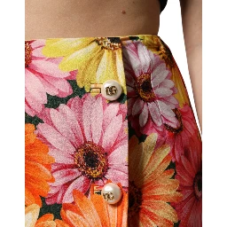 Multicolor Floral High Waist Mini Skirt