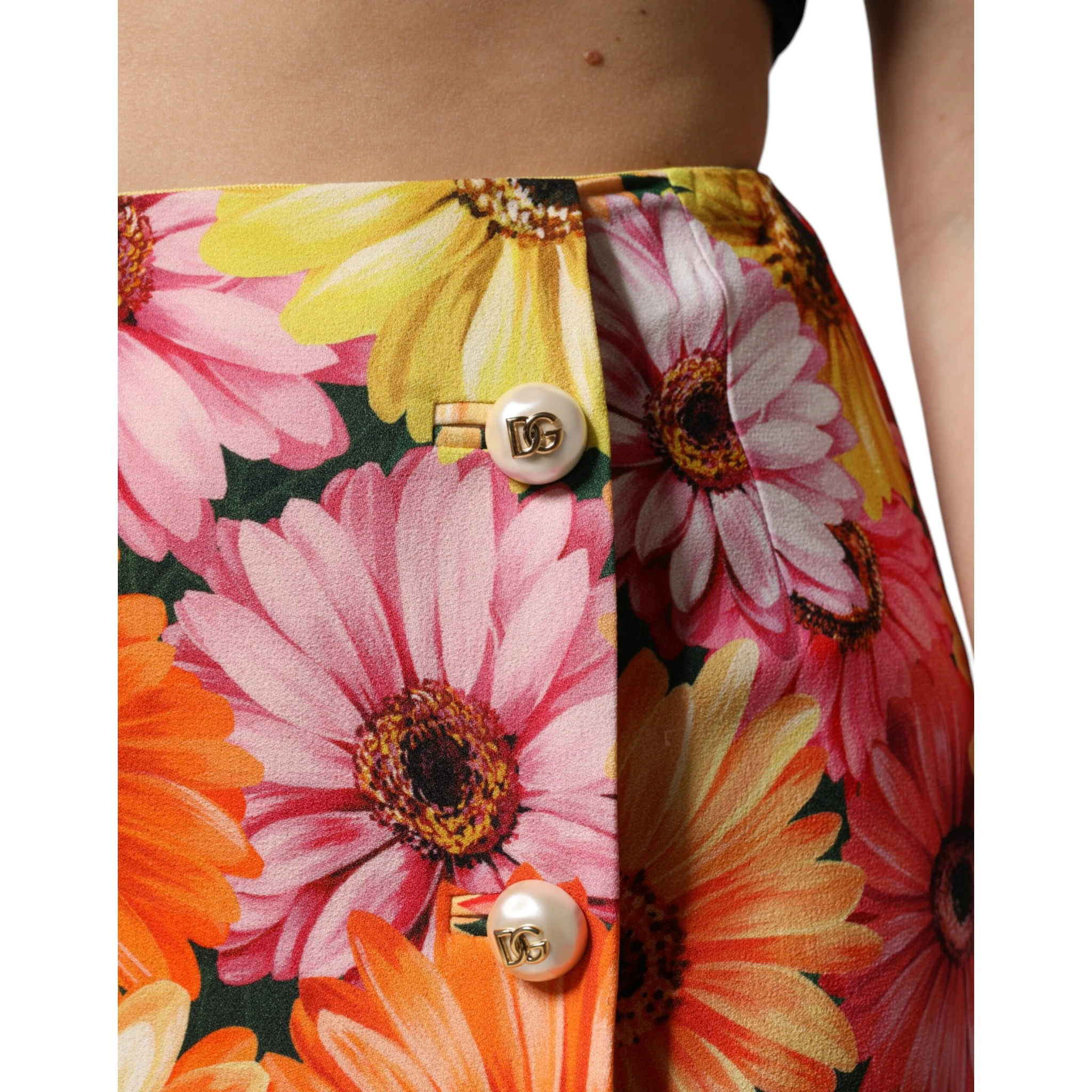 Multicolor Floral High Waist Mini Skirt