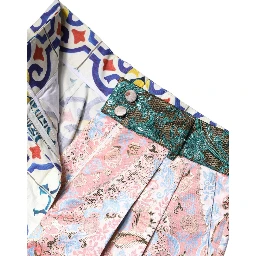 Multicolor Cotton Patchwork Hot Pants Shorts