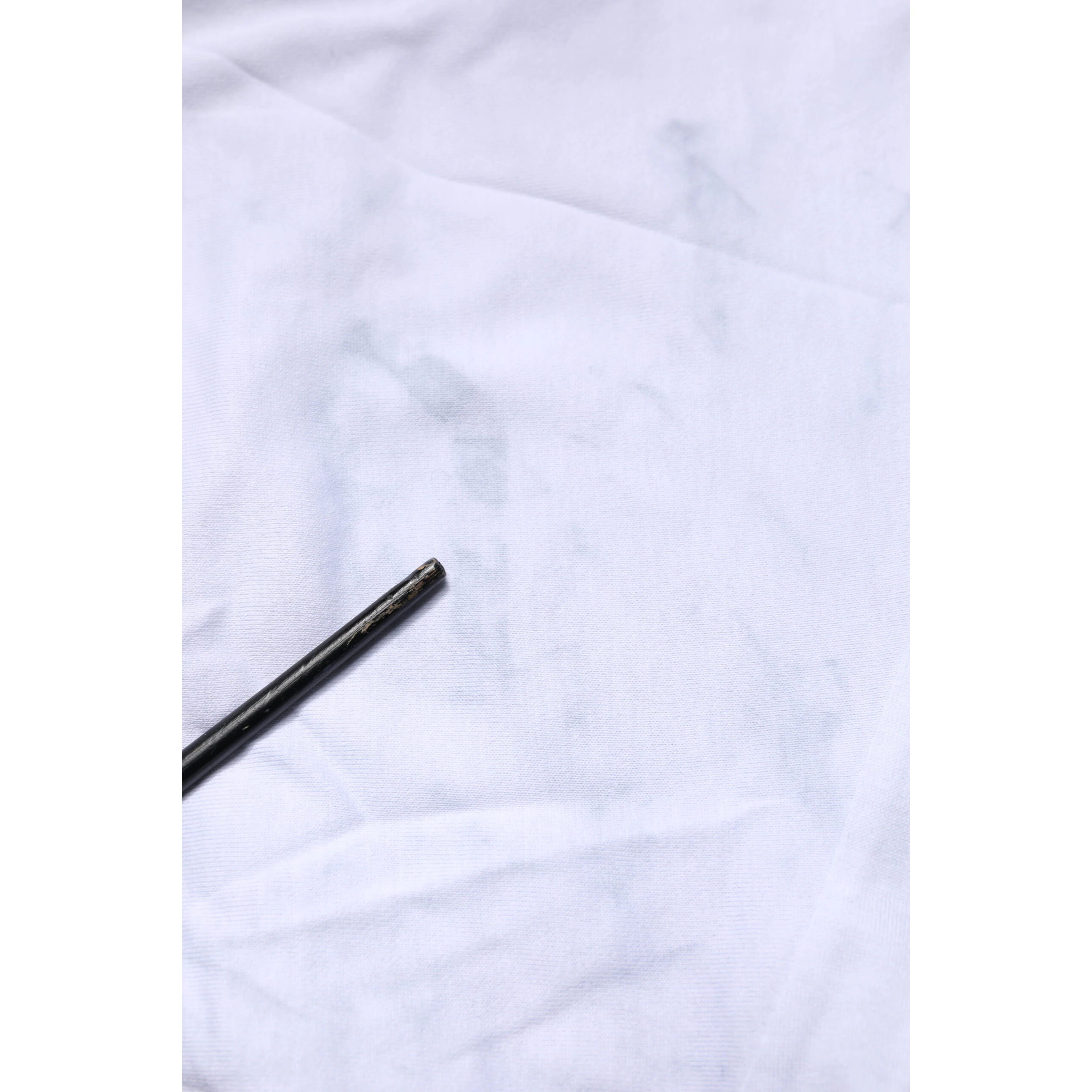 White Print Lace-Up Cotton Crew Neck T-shirt